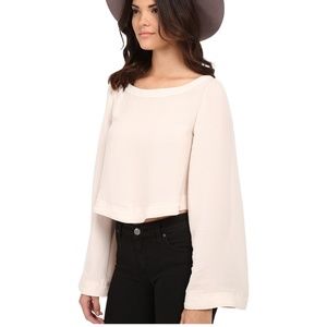 Free People Stars Aligned Crop Bell Sleeve Top